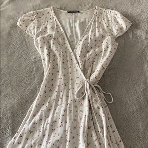 Brandy Melville White Cross Tie Dress, One Size